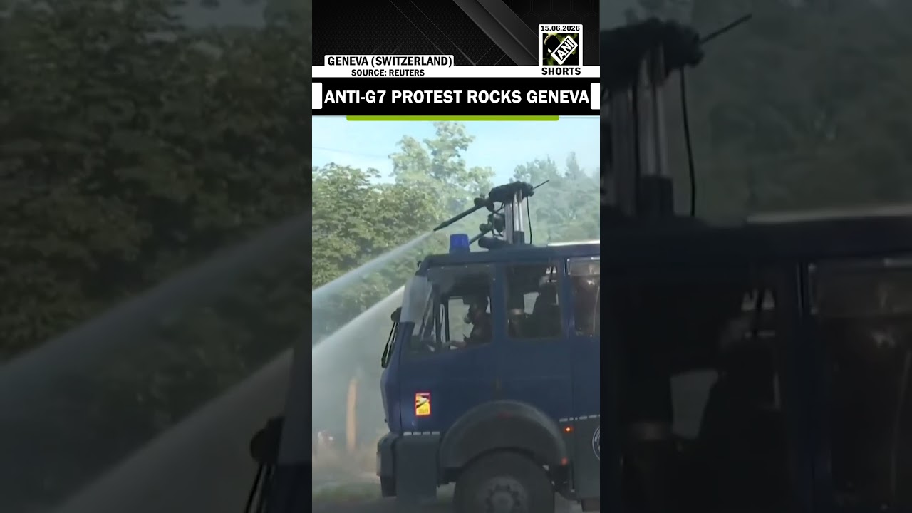 Chaos erupts as Swiss police fire tear gas after anti-G7 protesters target UN building in Geneva