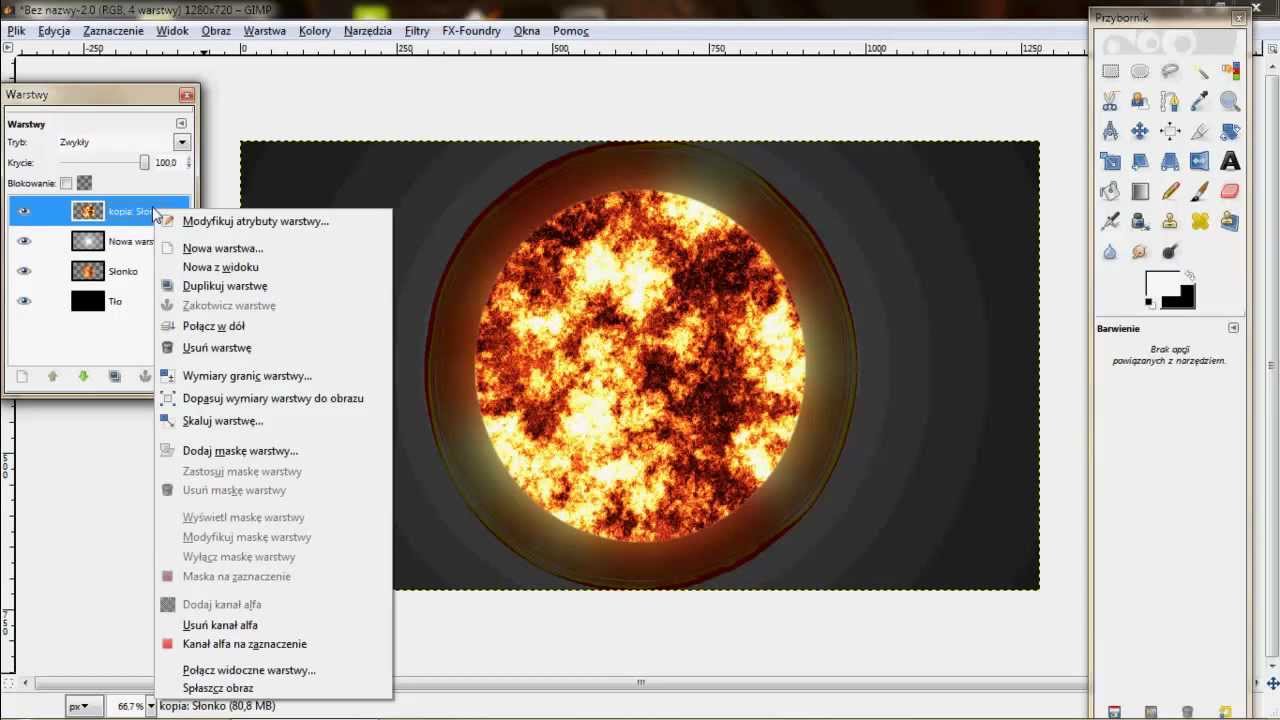 GIMP Tutorial - Hotkeye i Realistyczne Słońce