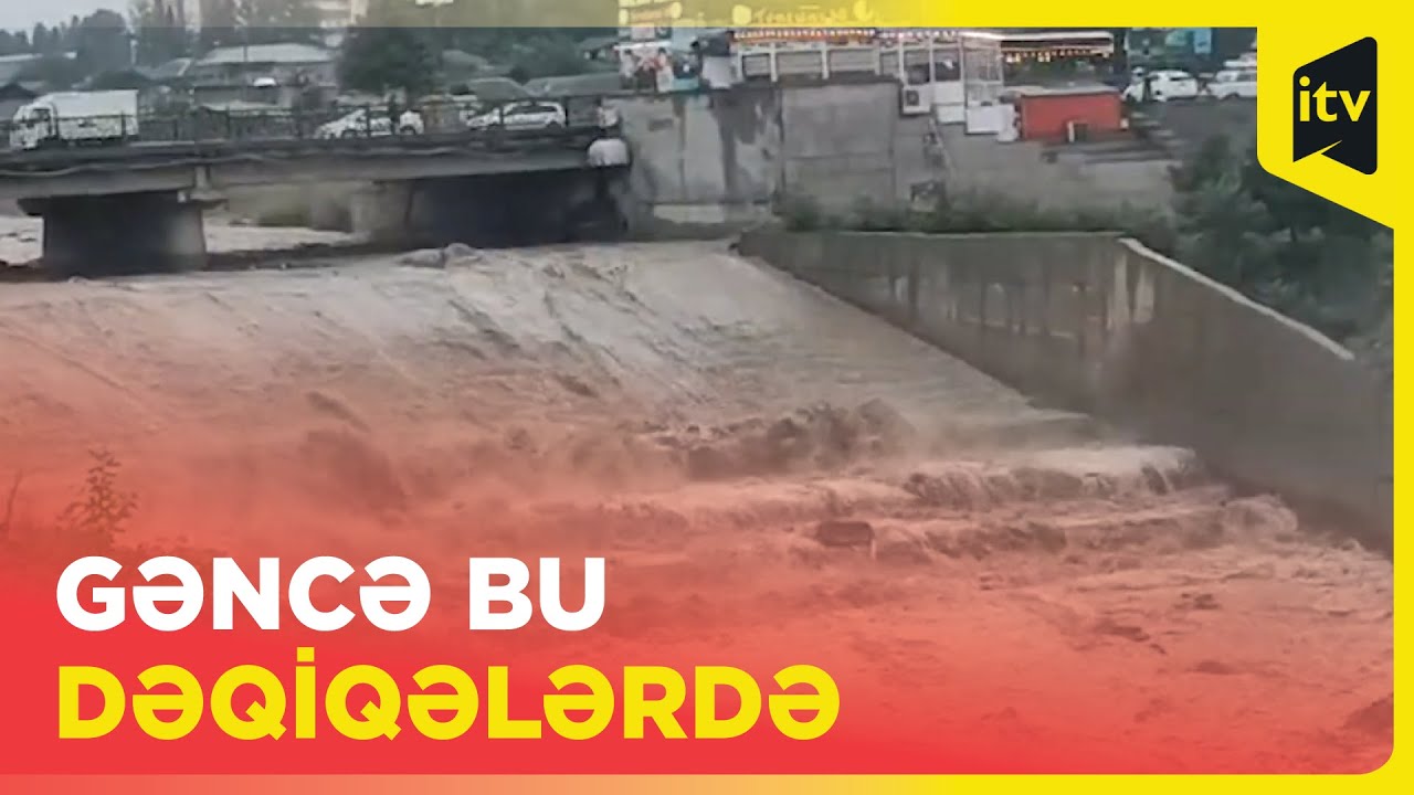Gəncə-Bakı yolunu sel basdı, yol bağlandı