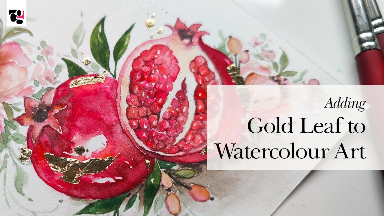 Adding Gold Leafing to Your Watercolour Artwork - Holiday Postcard Special