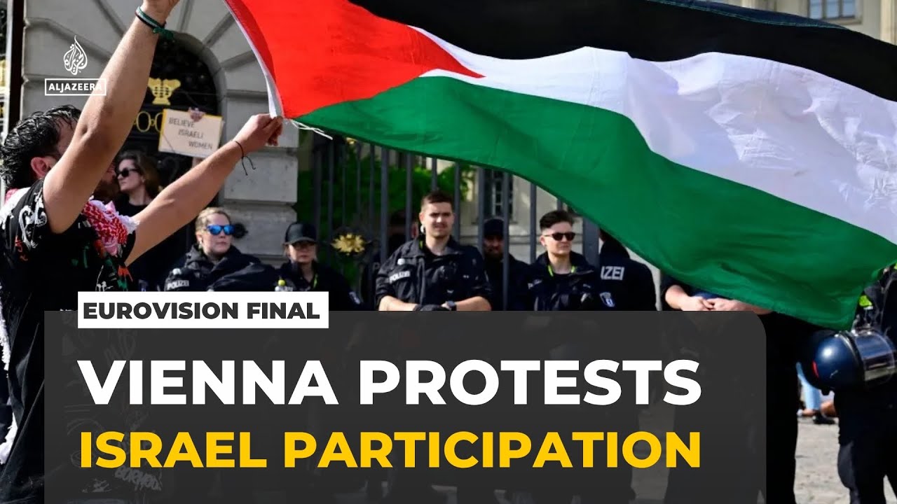 Protesters march in Vienna against Israel&rsquo;s participation in Eurovision final