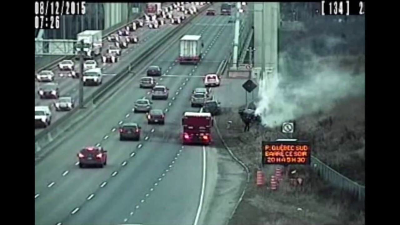 Accident causé par JFL le 8 décembre 2015 sur le pont Pierre Laporte