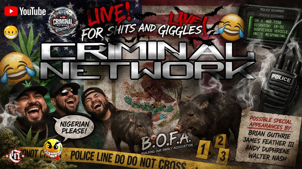For Shits & Giggles. Brian Guthrie, James Feather III. CriminalNetwork is live!