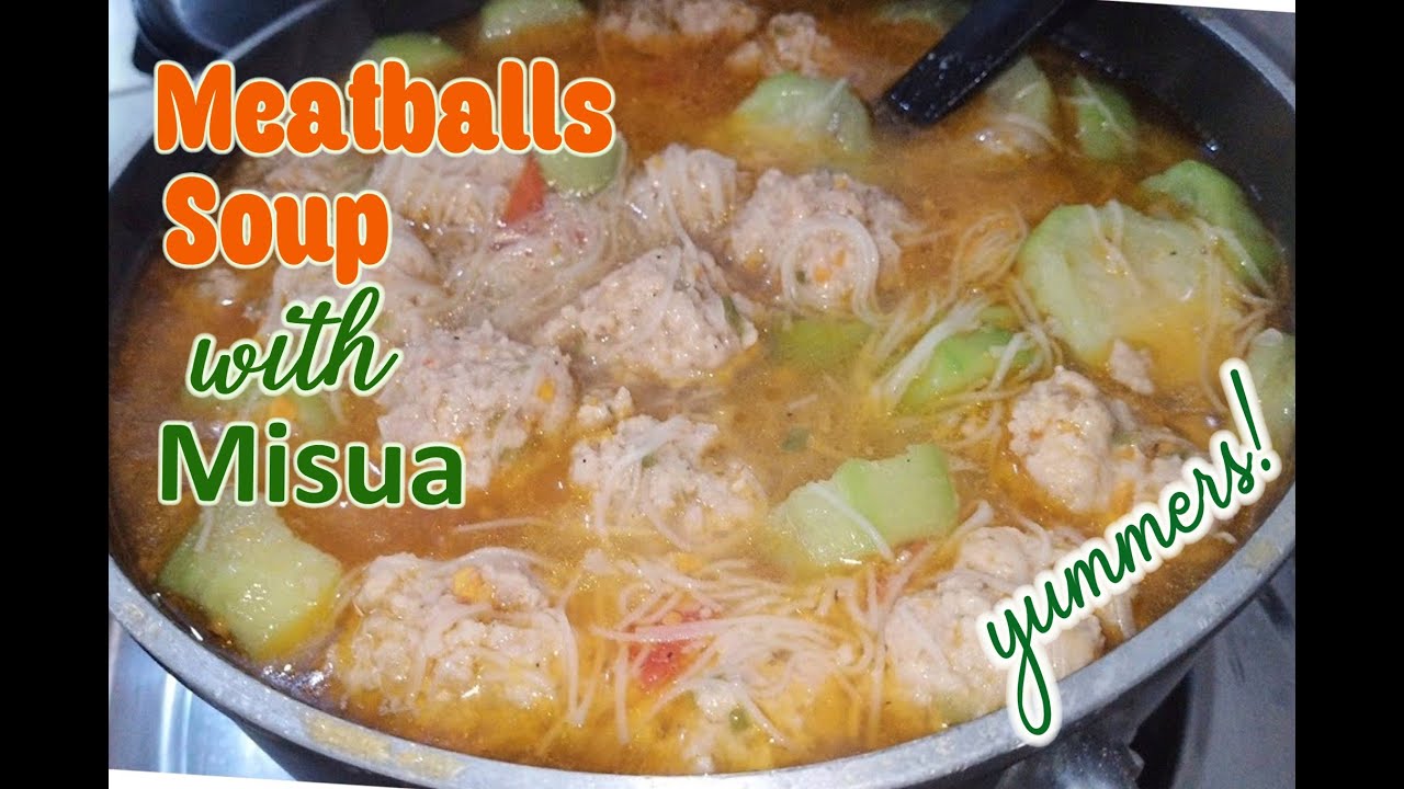 Pork Bola-Bola Soup with Misua & Patola Recipe | Meatballs Soup with Misua | Almondigas