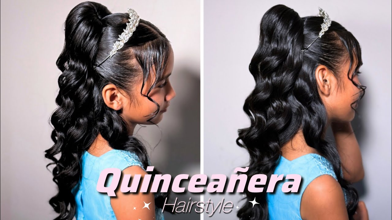 Quinceañera Hairstyle 💗| Peinado para quinceañera | Quinceañera peinado cola alta |