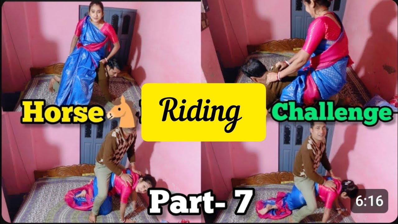 Horse Riding challenge video🐎/funny challenge😂horse Riding husband and wife/horse Riding part -7 😜🐎🐎