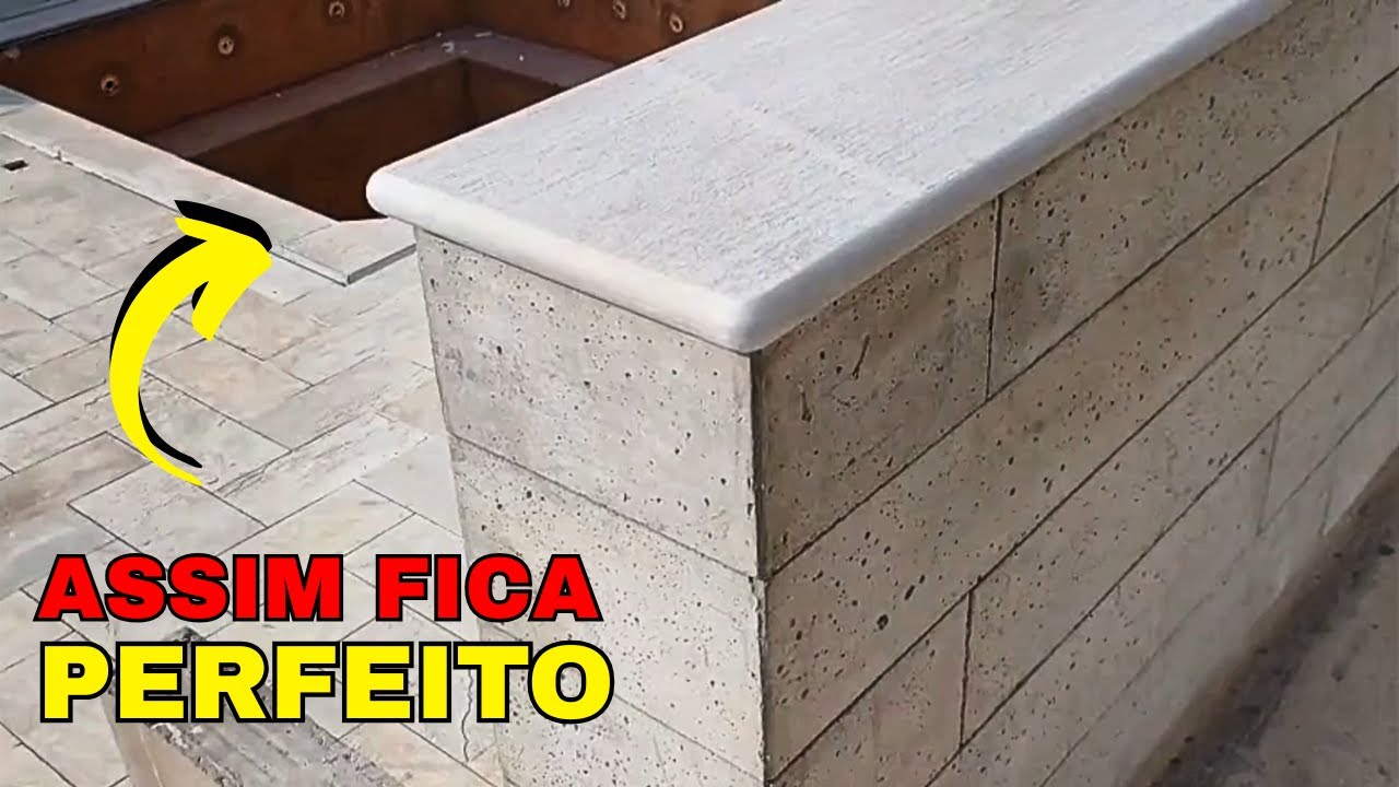 Como assentar pedra sobre mureta!