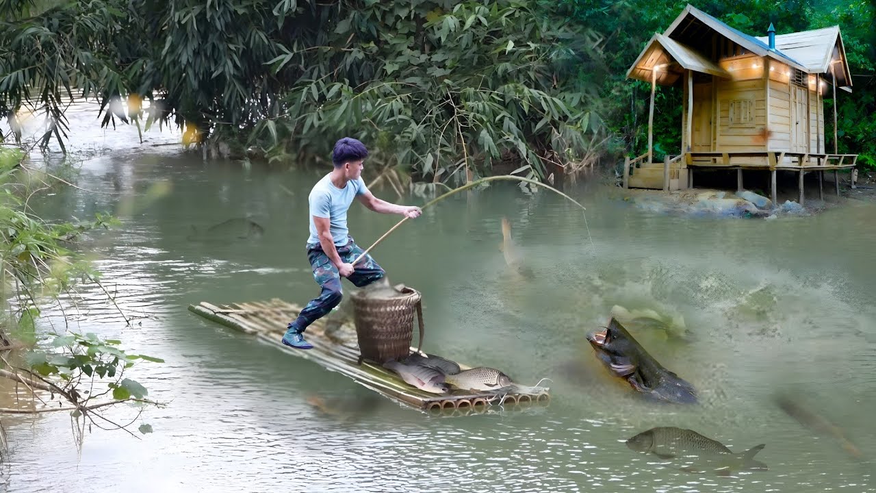 FULL VIDEO: 2 Months Alone in the Forest – Mastering Giant Frog Fishing & Survival Skills