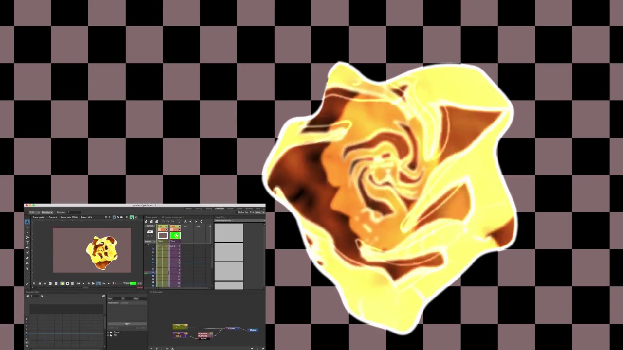 Swirling Portal Effect in Opentoonz