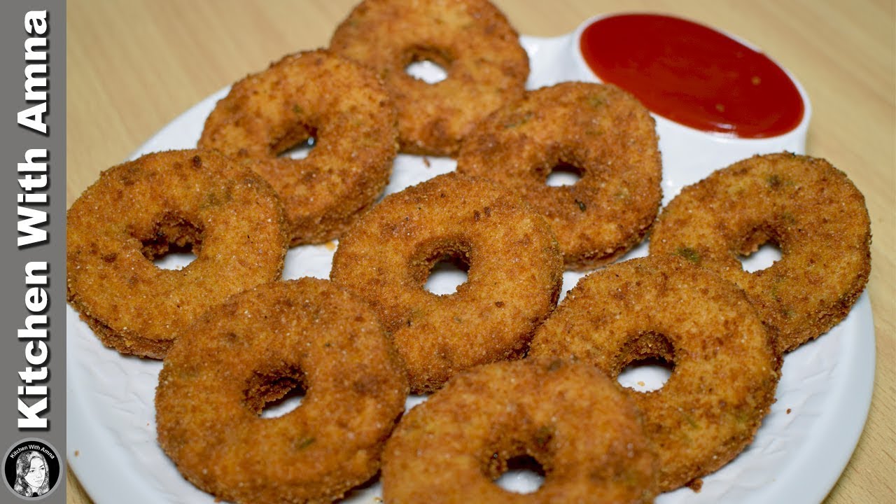 Chicken Donuts Recipe - How to make Doughnuts - Kitchen With Amna