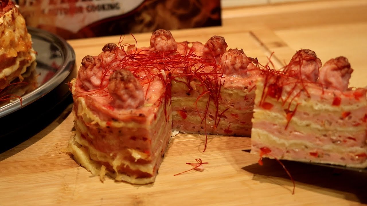 Zwiebel-Paprika-Leberkäse-Torte