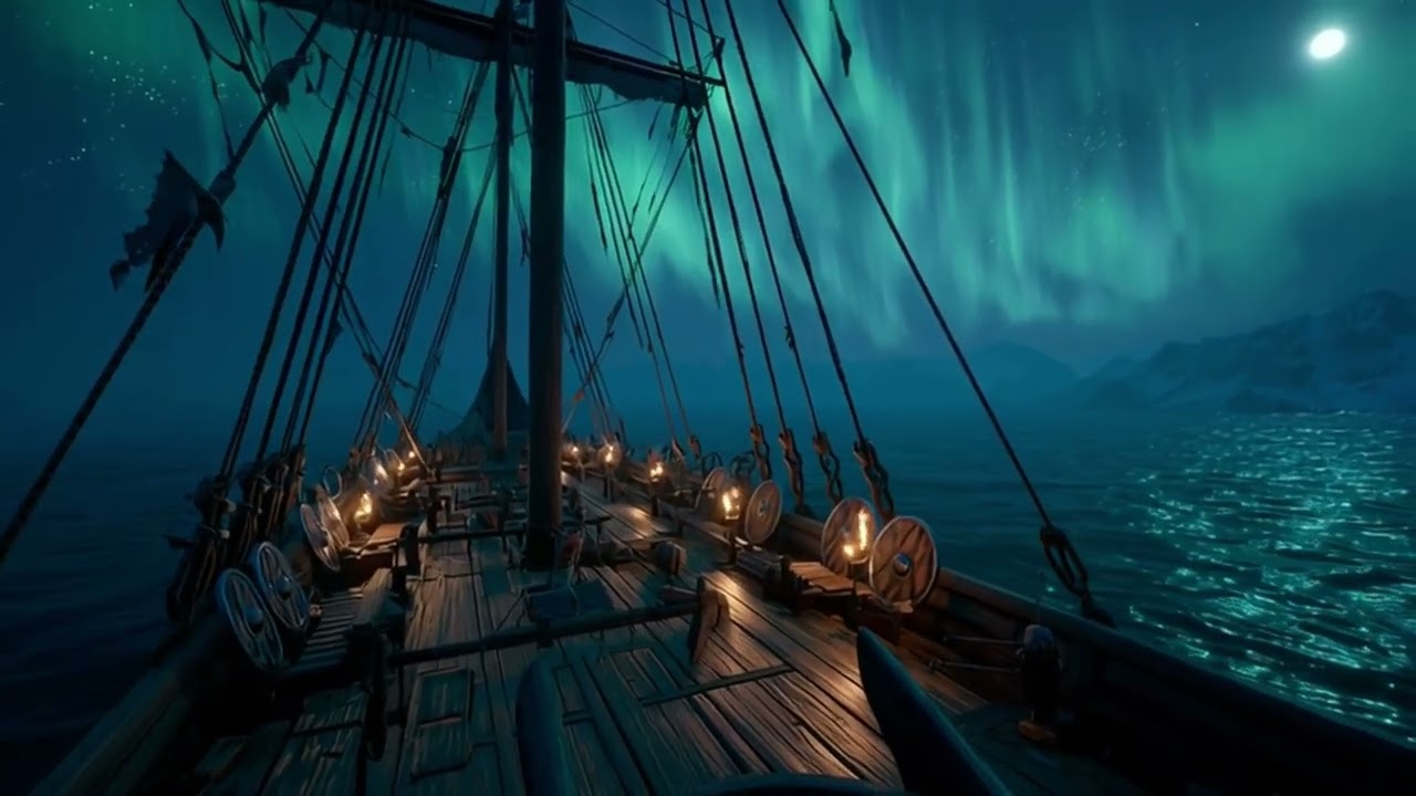 'MOONLIT VOYAGE'| Viking Ship Ambience & Mystical Nordic Music | Background for D&D, TTRPG