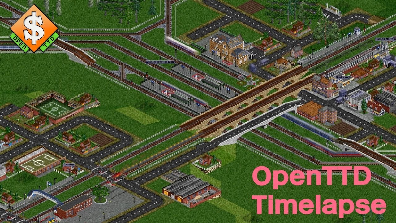 (OpenTTD) Timelapse - 3 Minutes at Two Interchanges