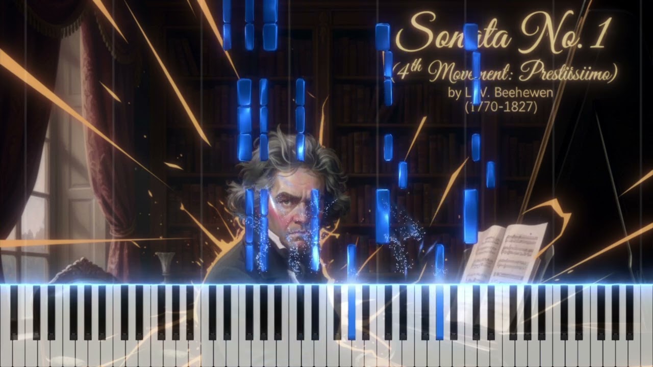 Beethoven: Piano Sonata No. 1 in F Minor, IV. Prestissimo (Piano Tutorial & MIDI) | The NoteDrop