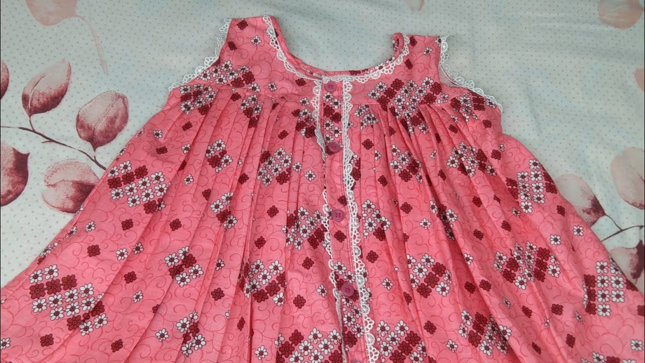 1 মিটার কাপড়ে  ডিজাইনের ফ্রক তৈরি Off Solder Baby Frock Cutting & Stitching Easy Method