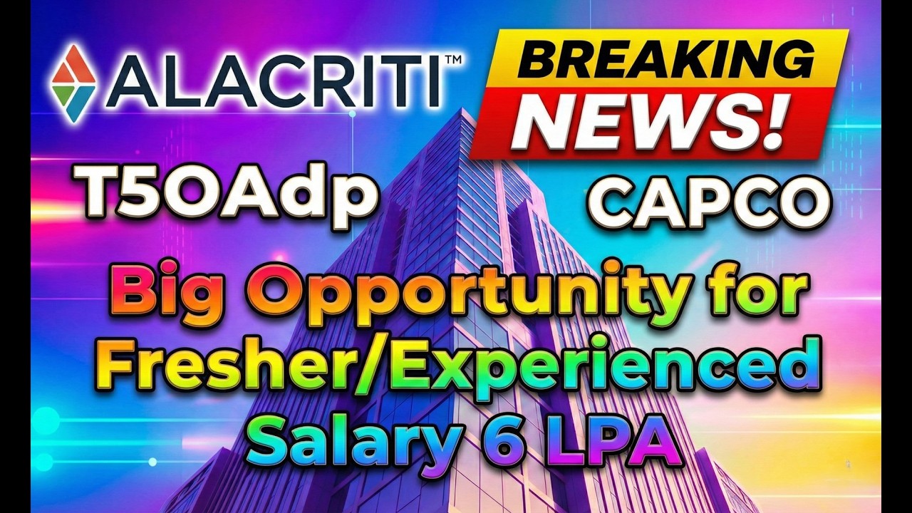 🚀 Massive Hiring Alert! ₹3.6 to ₹24 LPA | Alacriti & Capco Off-Campus Drive 2026 | Apply Now!