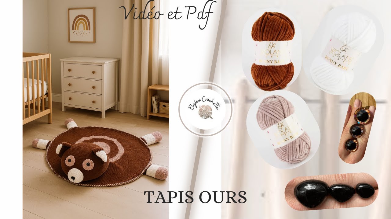 TAPIS OURS AU CROCHET , pour décoration et pour jouer ! @elyloucrochette