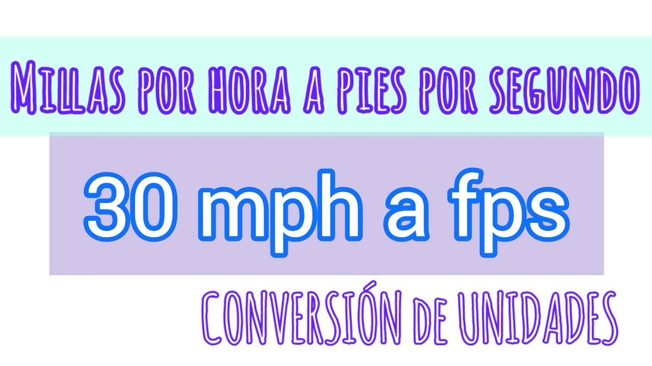 MILLAS POR HORA A PIES POR SEGUNDO mph a fps 》CONVERSIÓN DE UNIDADES 》VELOCIDAD