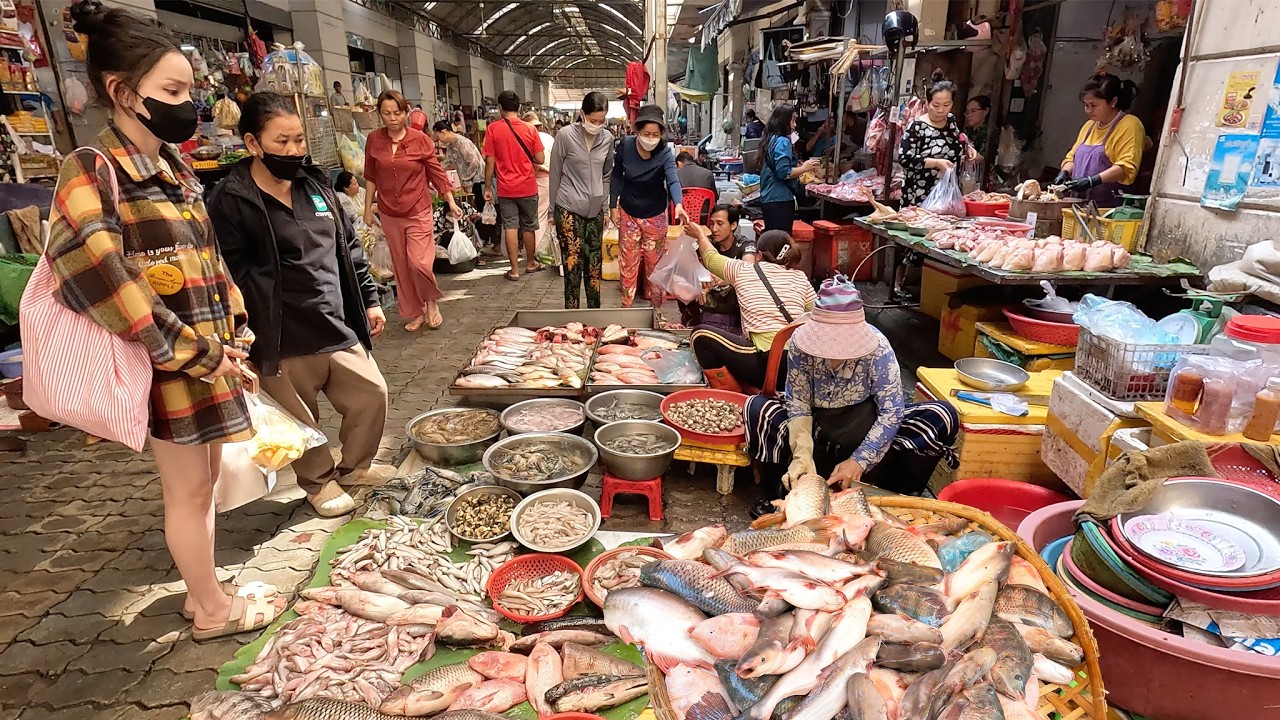 Cambodia Wet Market 2026: Fresh Fish, Vibrant Vegetables & Local Sweets | Daily Life Experience