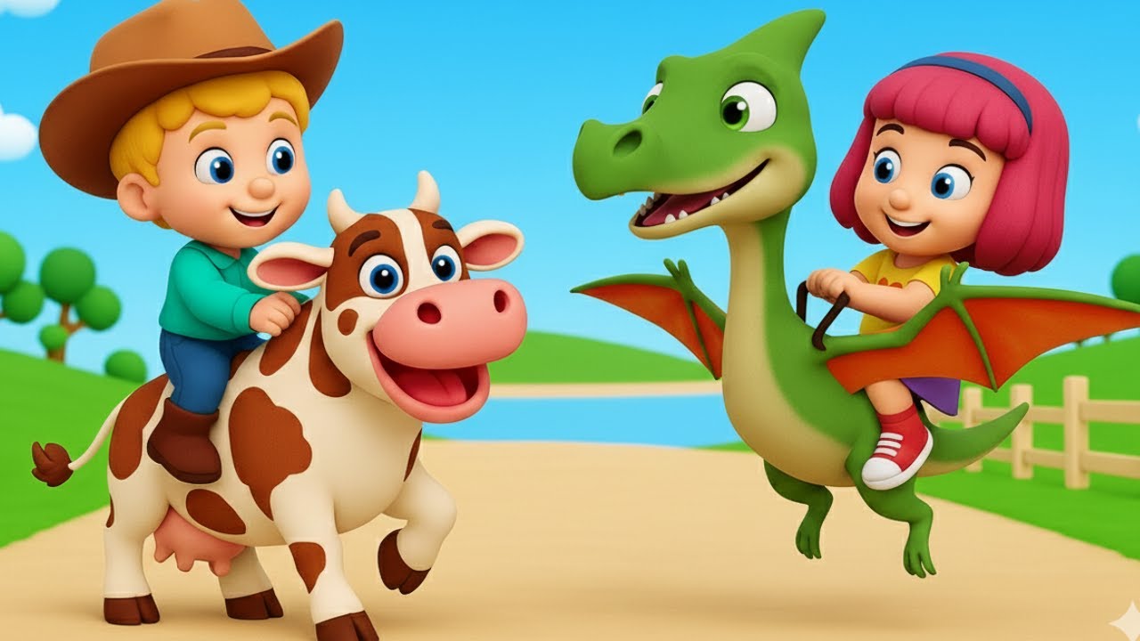 ¿Dónde está la Vaca Lola? 🦖 T-Rex en la Aventura en la granja