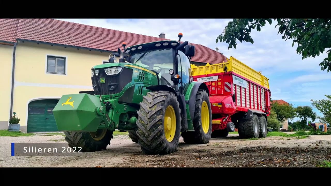 Silieren 2022 mit John Deere 6150R und Europrofi