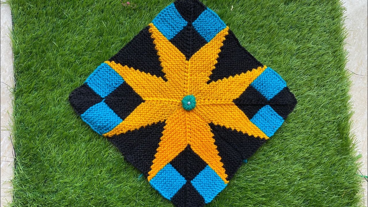नयी डिज़ाइन का स्टार बनाए चोकोर पायदान मे बहुत आसानी से ।। new design square doormat