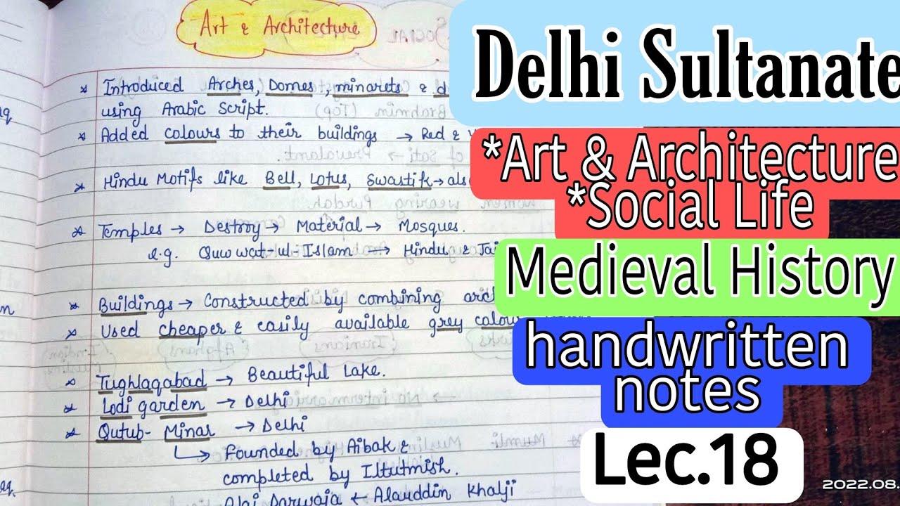 Art & Architecture and Social Life || Delhi Sultanate || Medieval History || Lec.18 || An Aspirant !