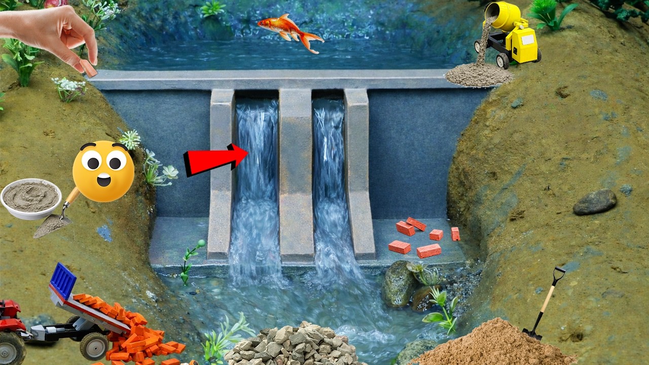 DIY Mini Dam Project | Mini Tractor | Science Project | Engineering Construction |