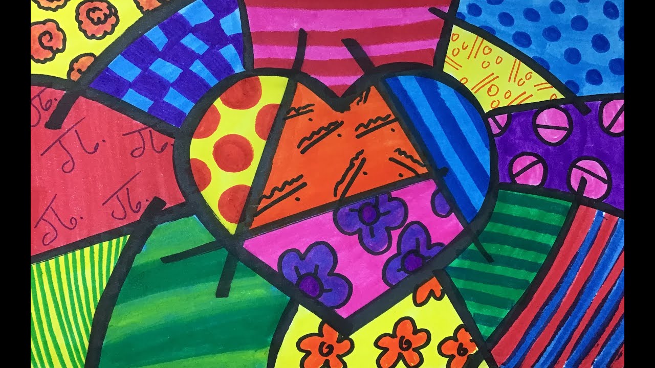Let’s Draw a Patterned Heart Inspired by Romero Britto