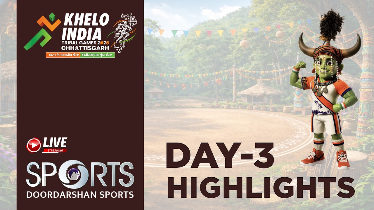 Highlights - Day 3 - Khelo India Tribal Games 2026, Chhattisgarh | Doordarshan Sports