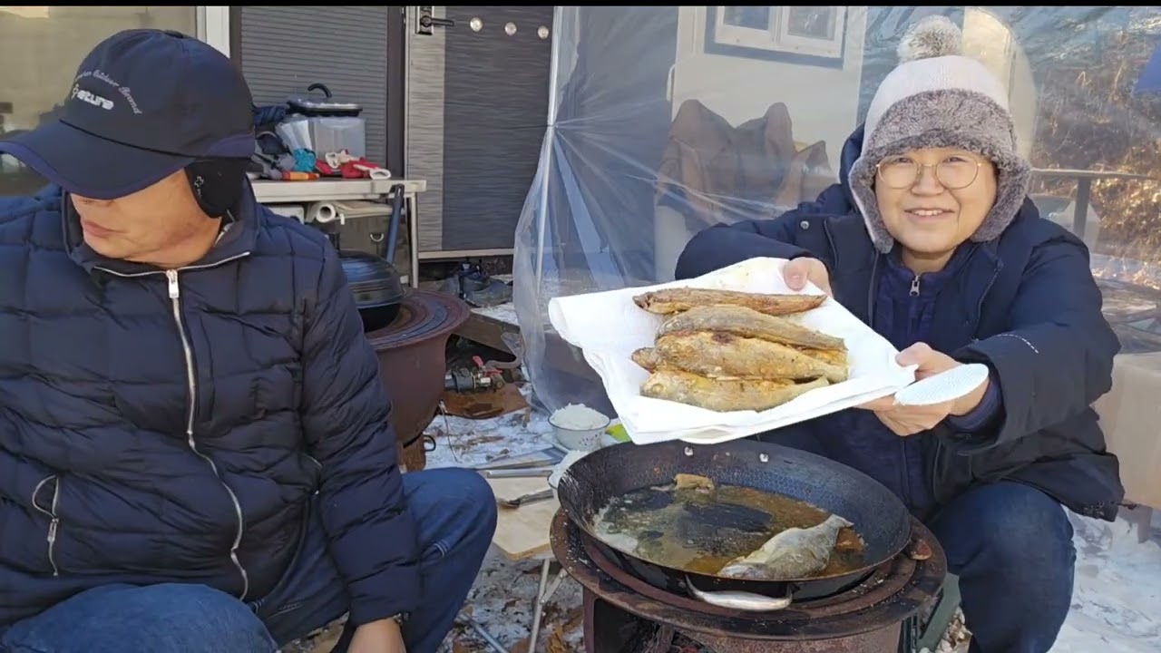 눈온날 남편이랑 즐거운 농막에서의 하루 