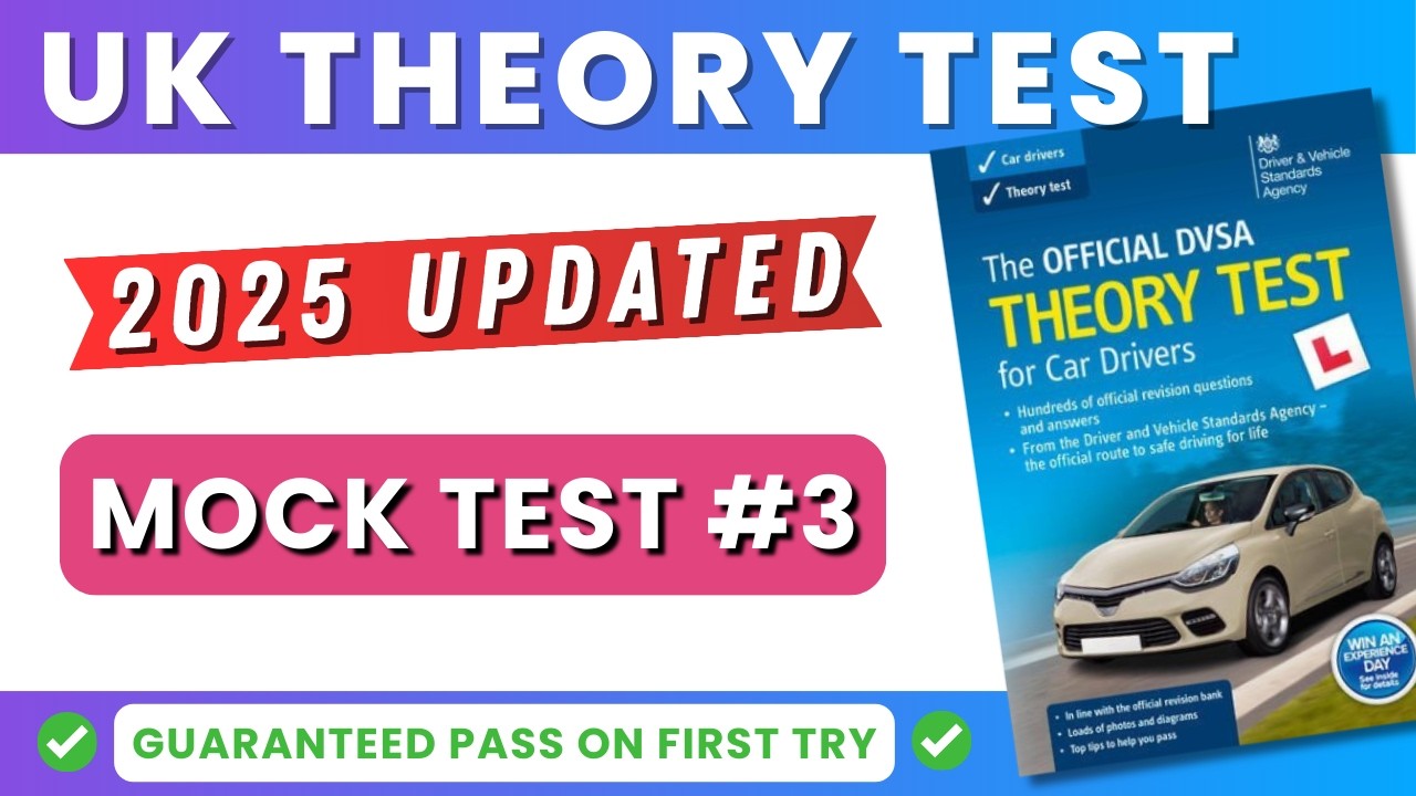 2025 DVSA OFFICIAL Mock Test 3 🛑 | Pass FIRST TIME | 50 Real UK Driving Theory Questions