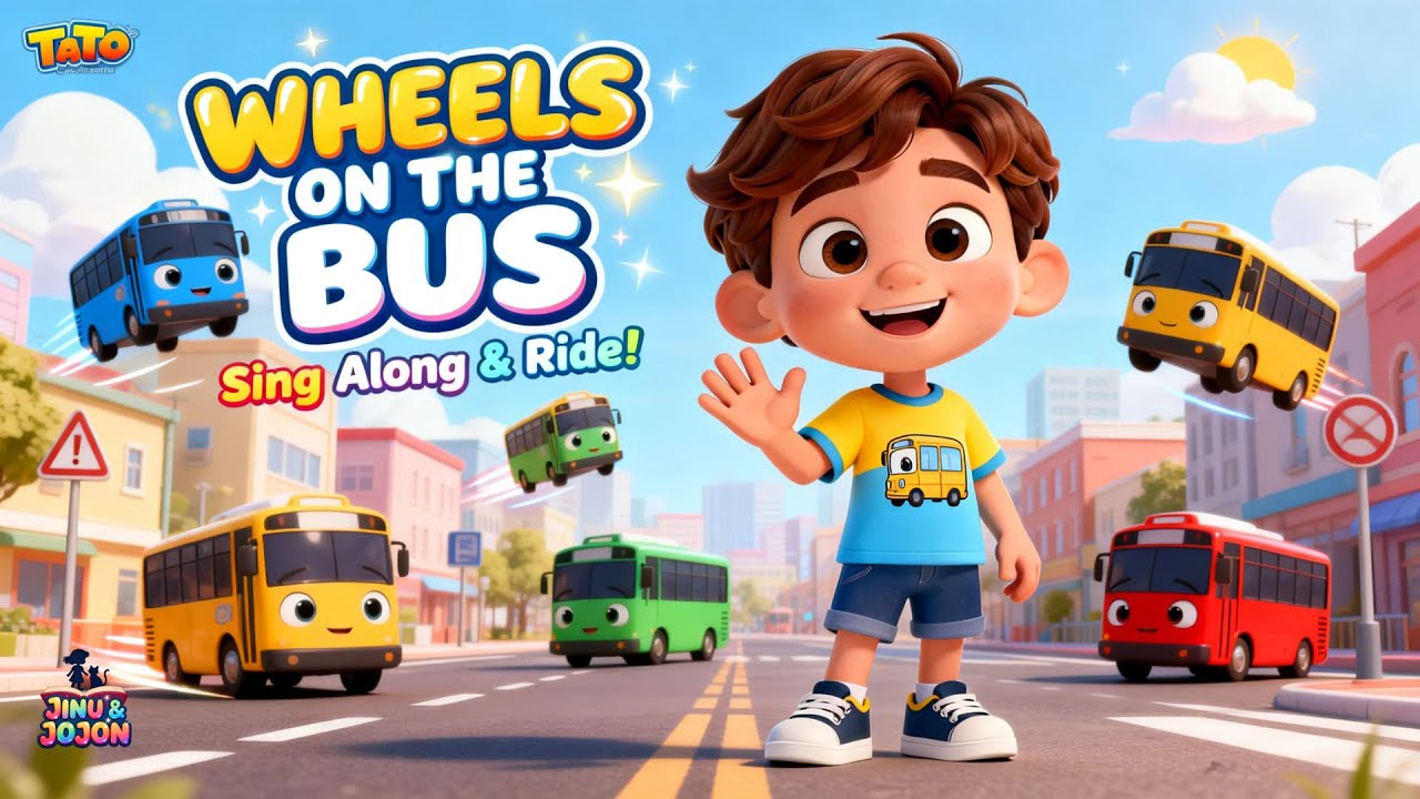 WHEELS ON THE BUS Nursery Rhymes Fun Learning Music for Early Kids 🧠🚌