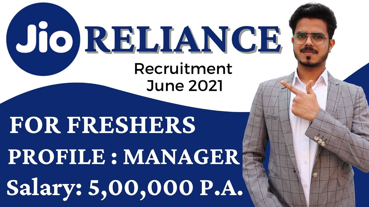 Reliance Jio recruitment 2021 | For freshers | Manager job | Latest jobs 2021