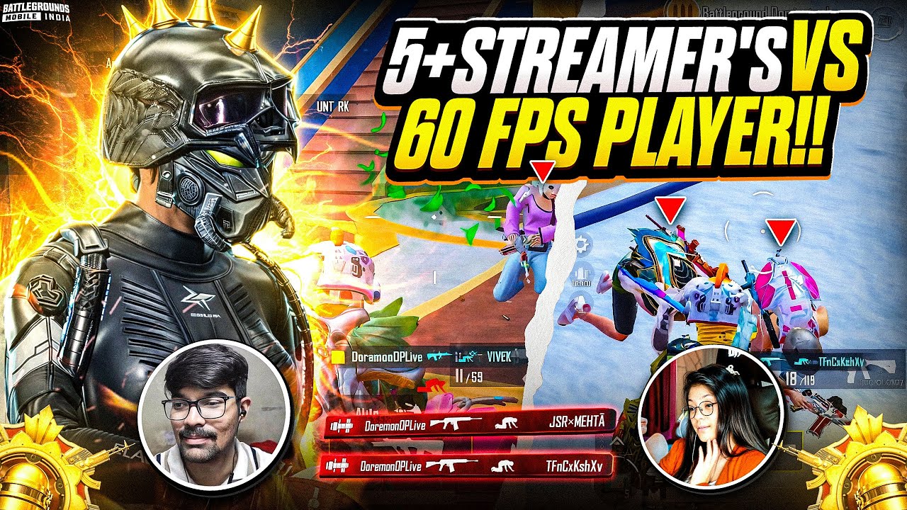 5+ Toxic🤬 Streamer’s Got Scared🤯 After This 1v4😱 Streamer’s Vs Doremon | Intense 1v4 Clutches‼️