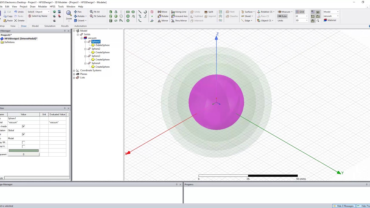 Creating a Luneberg Lens in ANSYS HFSS