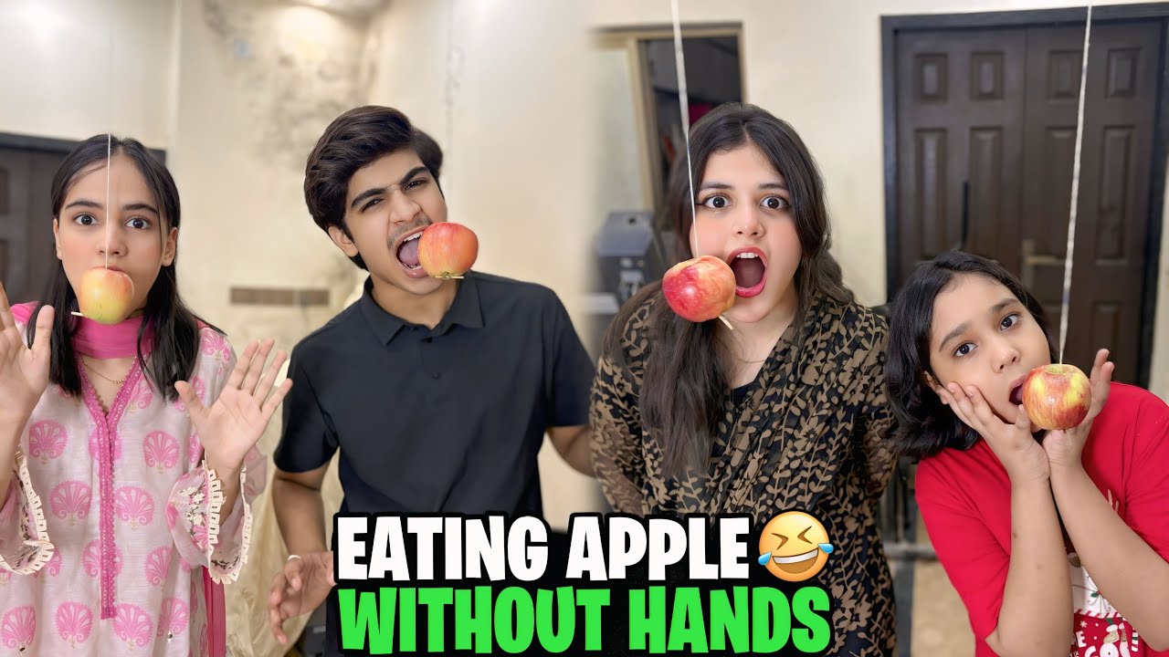 APPLE EATING CHALLENGE WITHOUT HANDS PART2 // ALI KI TABIYAT KIHARAB