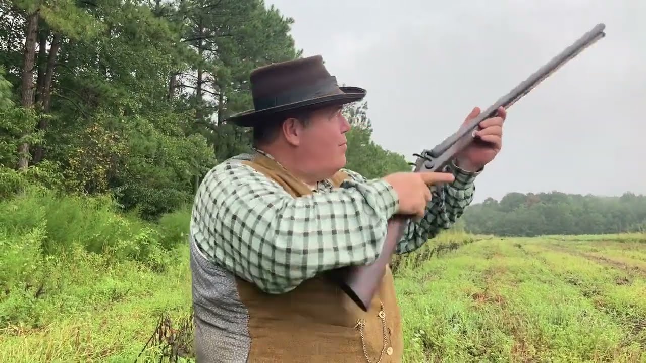 Black powder double barrel percussion shotgun. 11 gauge