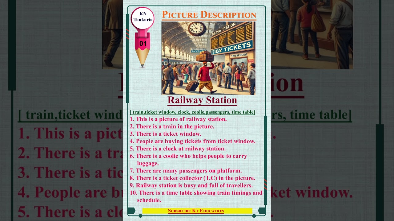 |Picture Description|#railway #railwaystation #description #english #education #picturedescription