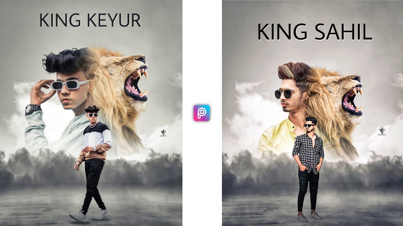 PicsArt Lion Dual Photo Editing | Creative Photo Editing | Picsart Photo Editing - Ghaus Editz