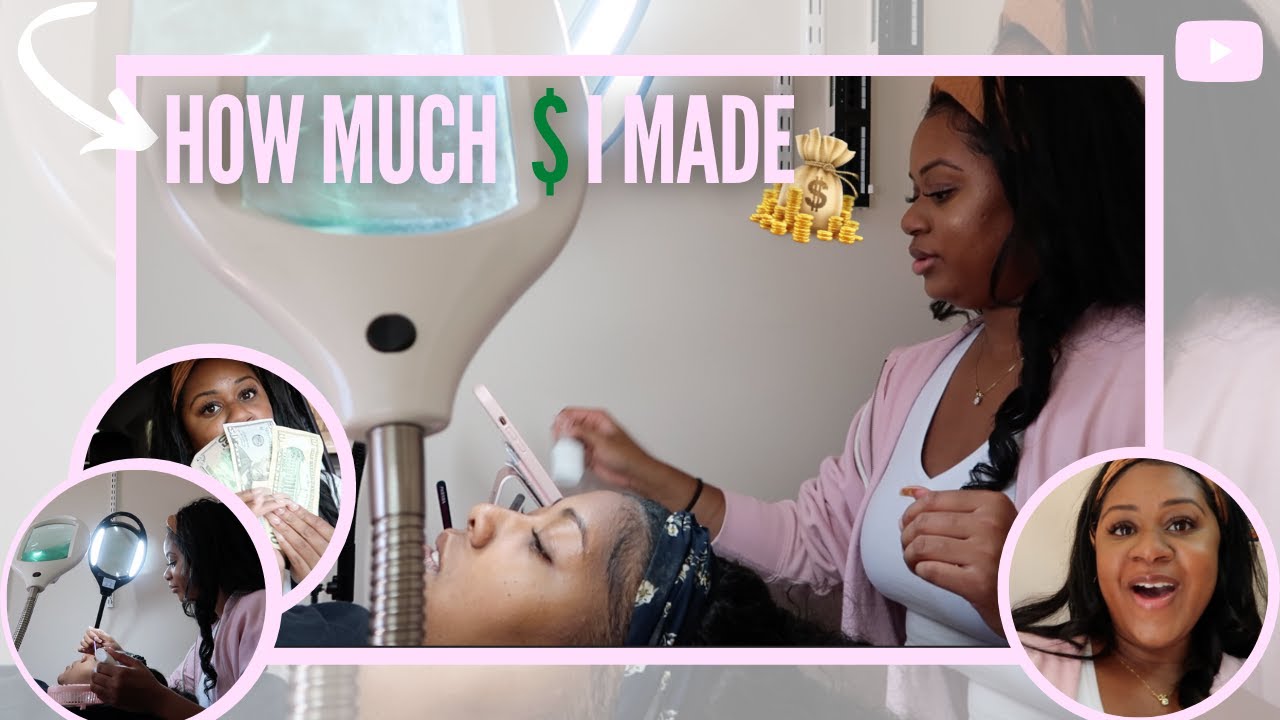HOW MUCH MONEY I MAKE IN A DAY AS A LASH TECH | BANK RUNS • CLIENTS + MORE