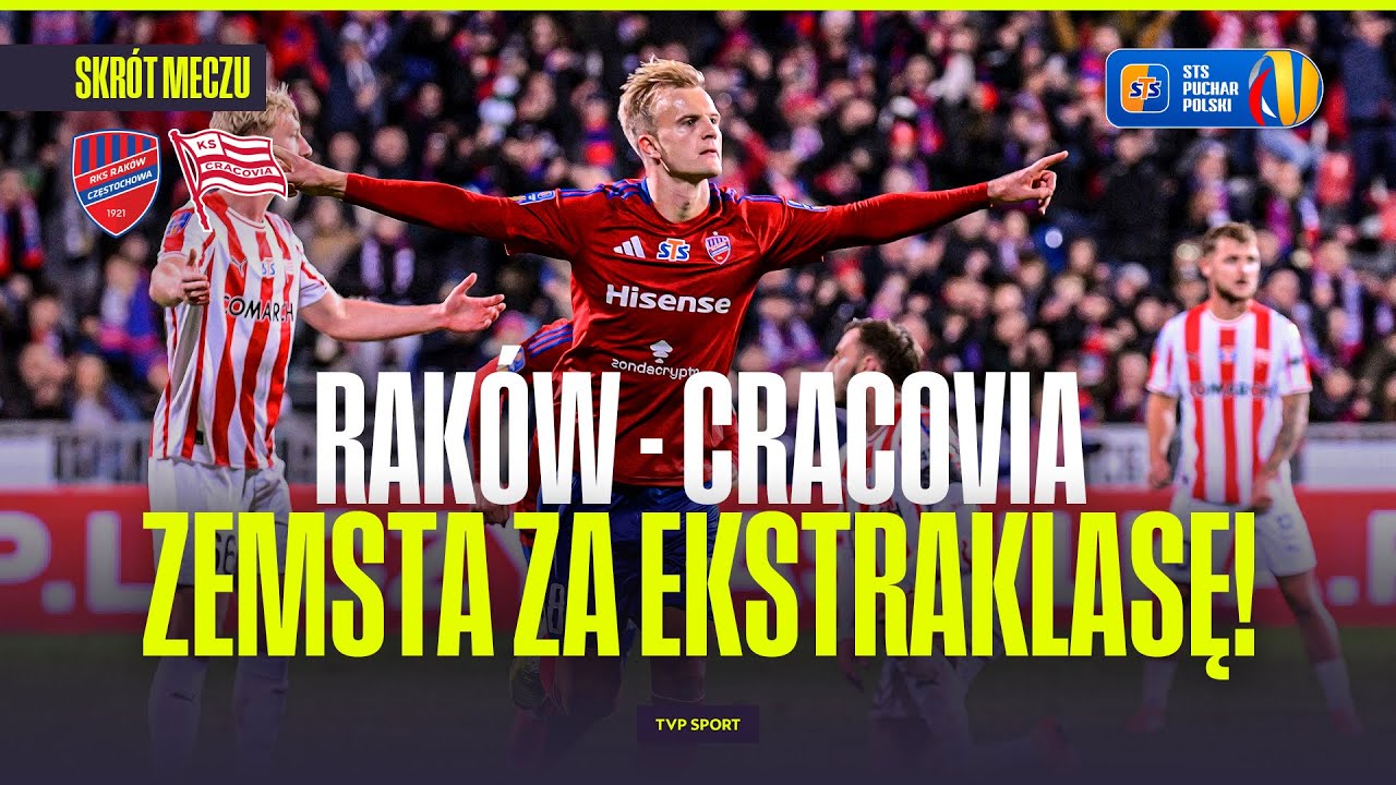 SKRÓT: RAKÓW CZĘSTOCHOWA - CRACOVIA. BRUTALNA ZEMSTA ZA EKSTRAKLASĘ! PUCHAR POLSKI