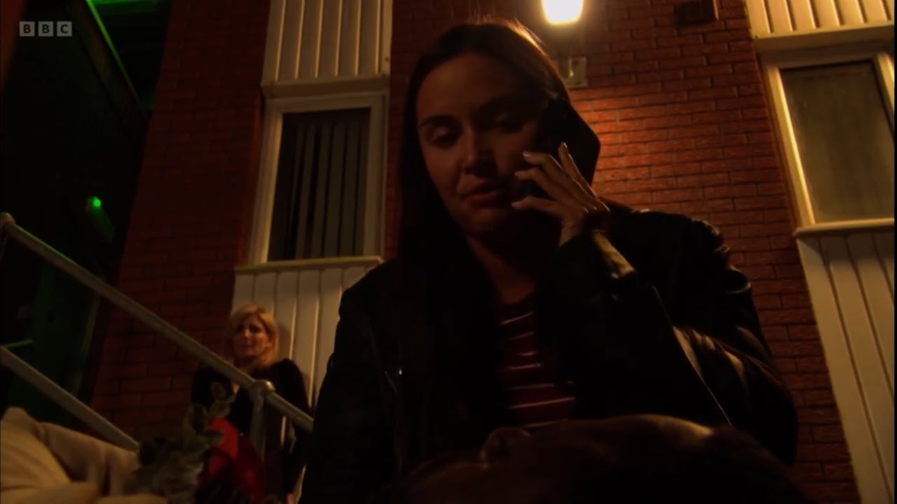 Eastenders Lauren discovers kojo on the floor after falling as she says to Cindy what have you done
