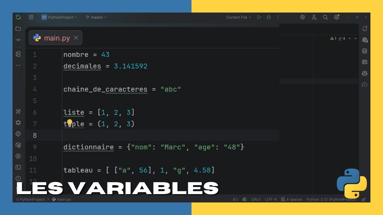 Apprendre Python - Les variables (types indispensables)