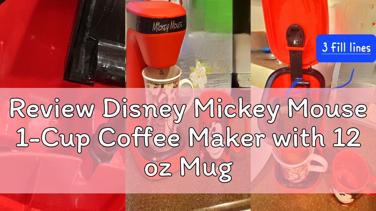 Review Disney Mickey Mouse 1-Cup Coffee Maker with 12 oz Mug by Select Brands - Kitchen Appliance fo