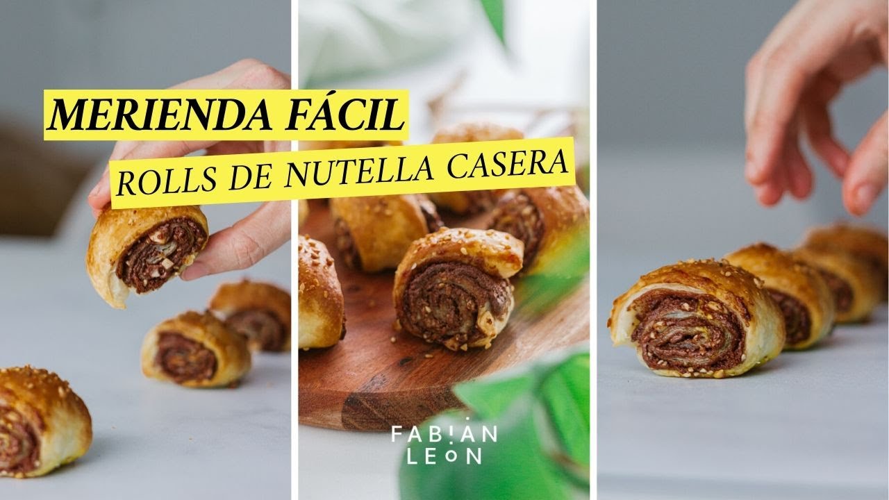 Rolls de NUTELLA CASERA | MERIENDA fácil y rápida