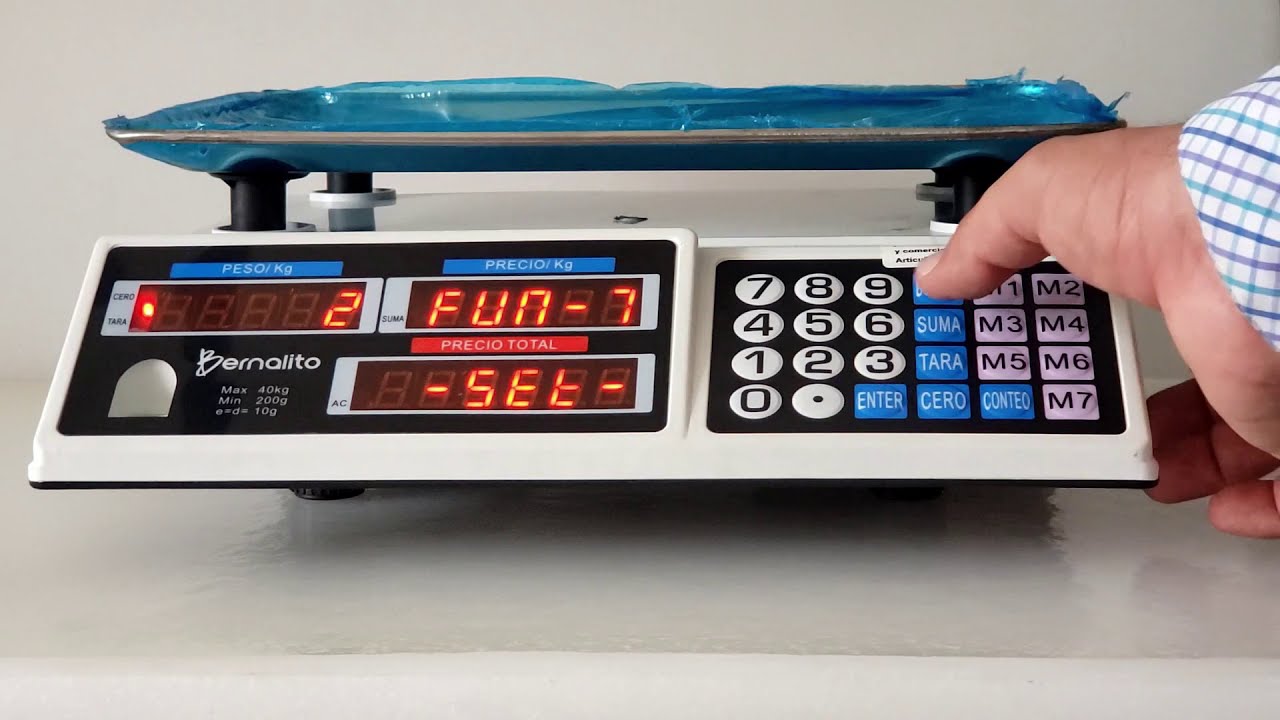 Ajuste de peso (calibración) bascula marca Bernalito modelo ACS de 40 kg