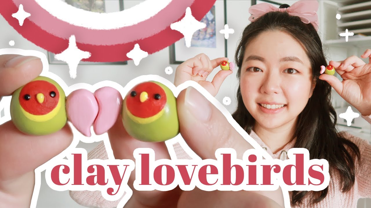 🦜🩷 polymer clay lovebirds ⭐️ YeppenHowTo ⭐️