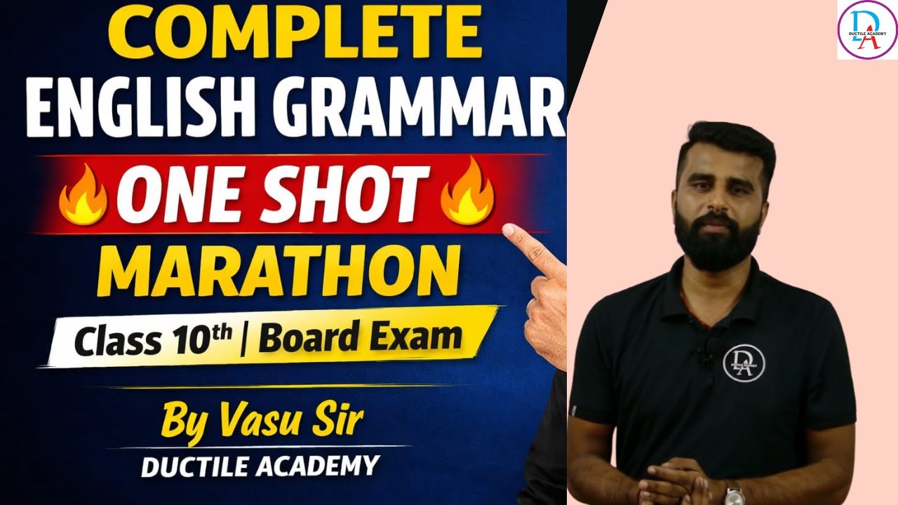 10th Class English Grammar One Shot 🔥 | Complete Grammar in One Video | Vasu Sir | Ductile Academy
