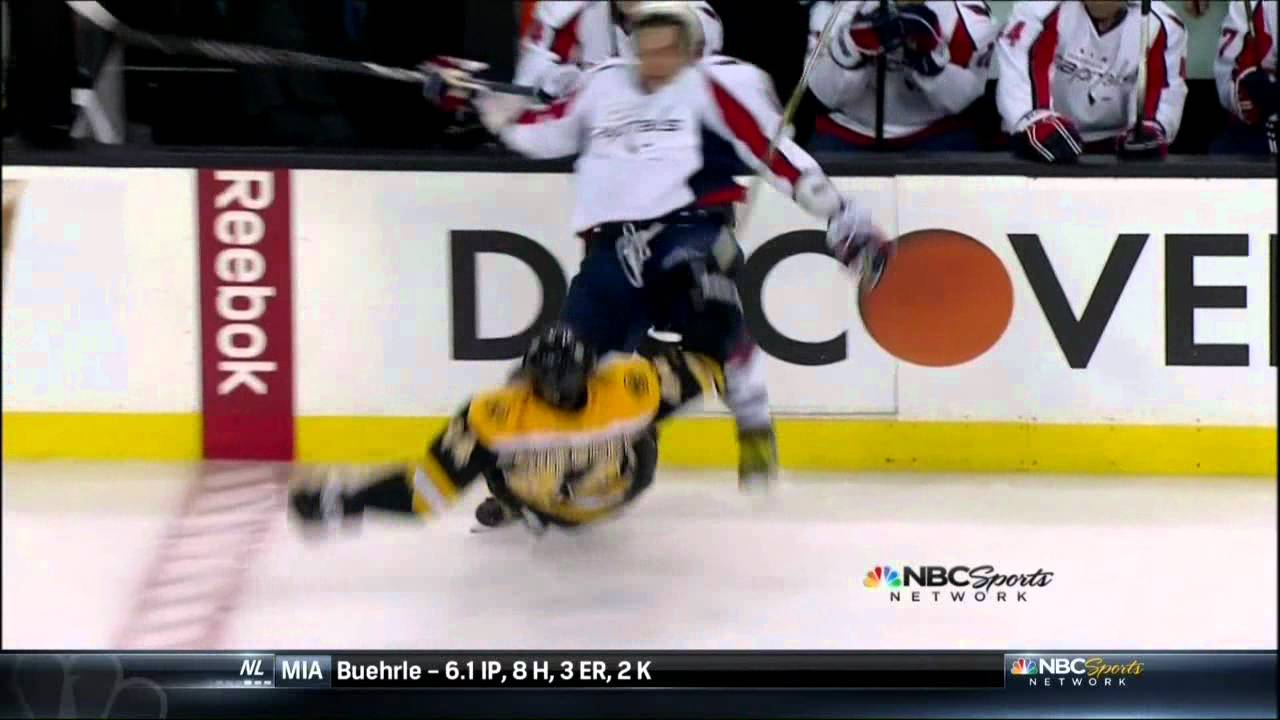 Dennis Seidenberg hit on Alex Ovechkin. Washington Capitals vs Boston Bruins 4/12/12 NHL hockey